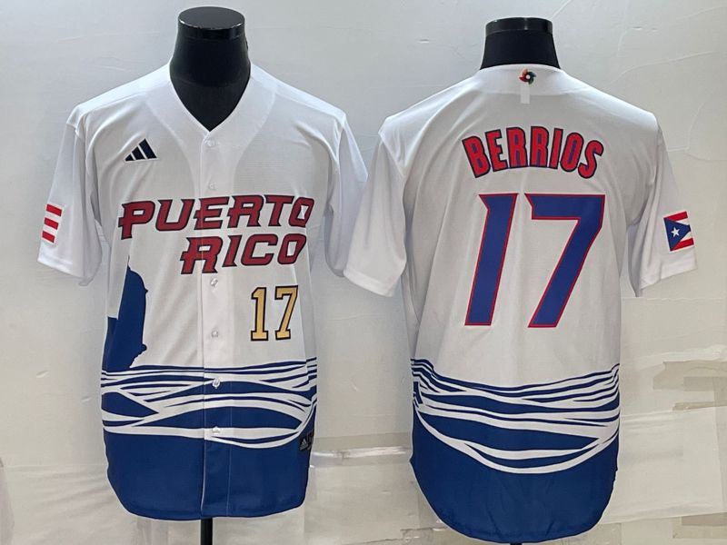 Men 2023 World Cub #17 Berrios White MLB Jersey2->more jerseys->MLB Jersey
